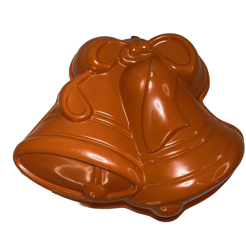 3 Holiday Aluminum Cake Pans Christmas Tree Heart‎ Double Bells Salad Jello Mold